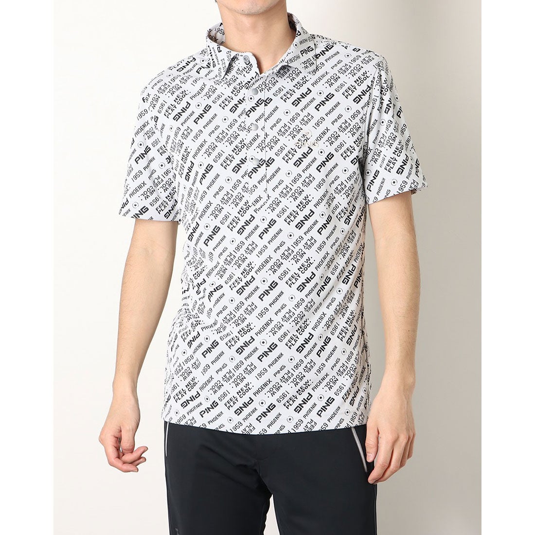 ピン PING メンズ ゴルフ 半袖シャツ ポロシャツロゴジャガード 