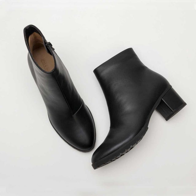 
                    【晴雨兼用】ラウンド レインシューズ(防水雨靴) ブラック 5cm太めヒール （ブラック）