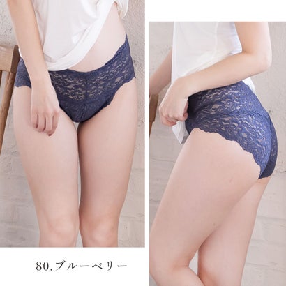 ピンクピンクピンク PINK PINK PINK 選べる3枚セット 深履き総レースショーツ 【返品不可商品】 （ブルーベリー2枚＋ピンク1枚）｜詳細画像