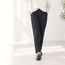 テーパードパンツ 裏起毛 ストレッチ あったか 保温 ズボン （07.ブラック）
