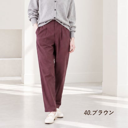 ピンクピンクピンク PINK PINK PINK 小柄さん用 テーパードパンツ 裏起毛 ストレッチ あったか 保温 ズボン 小さいサイズ （07.ブラック）｜詳細画像