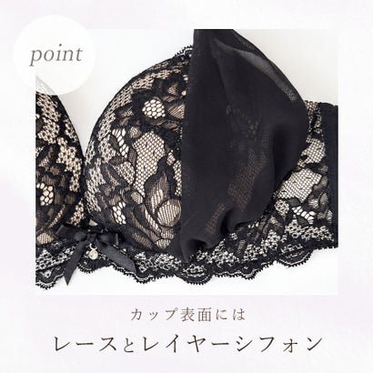 ブラ＆ショーツセット 脇高 脇高ブラ ブラジャー ショーツ セット レディース インナー 下着 大きいサイズ ブラ ブラショーツ ブラ＆ショーツ レース （ブラック）｜詳細画像