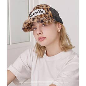 キャップ メッシュ ファー トラッカー カモフラージュ柄 レオパード柄 （93BEG）
