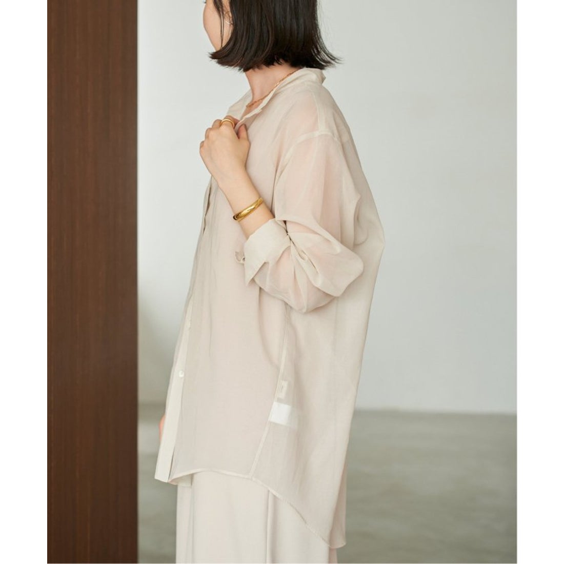 プラージュ Plage 《予約》organdy sheer シャツ （ナチュラル 