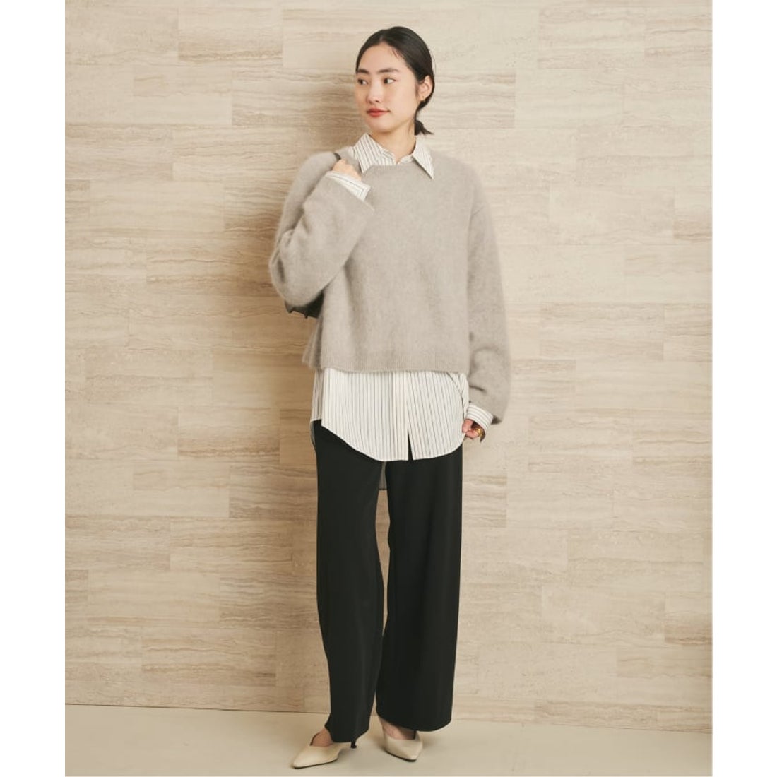 プラージュ Plage nuance stripe シャツ （ホワイト） - ファッション 