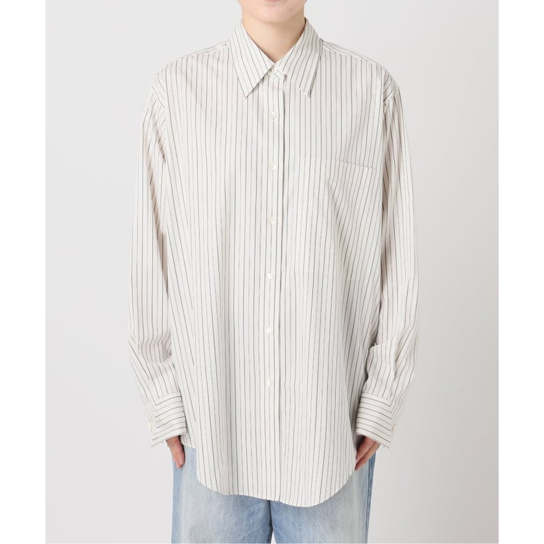 プラージュ Plage nuance stripe シャツ （ホワイト） -ファッション 