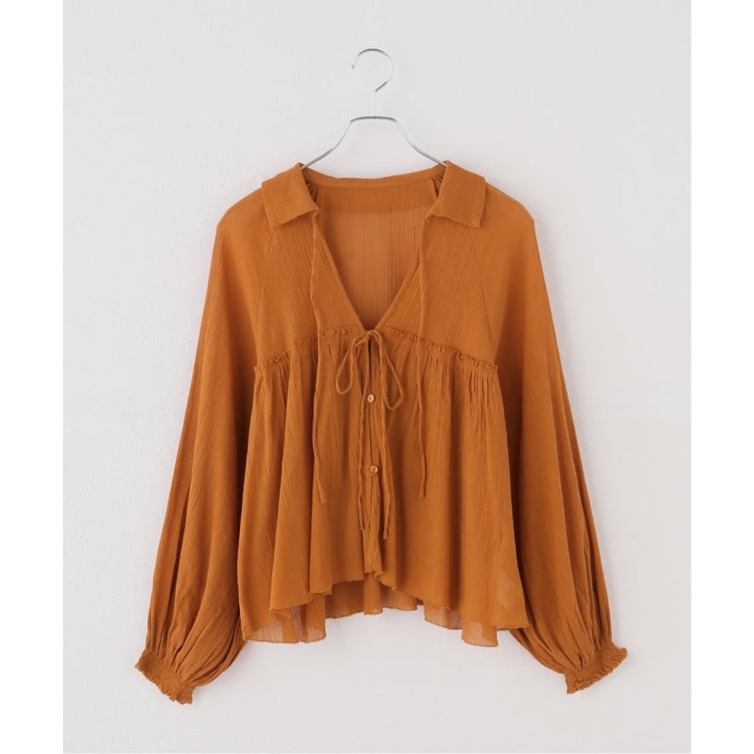 プラージュ Plage Crepe BOHO ブラウス （オレンジ） -ファッション 