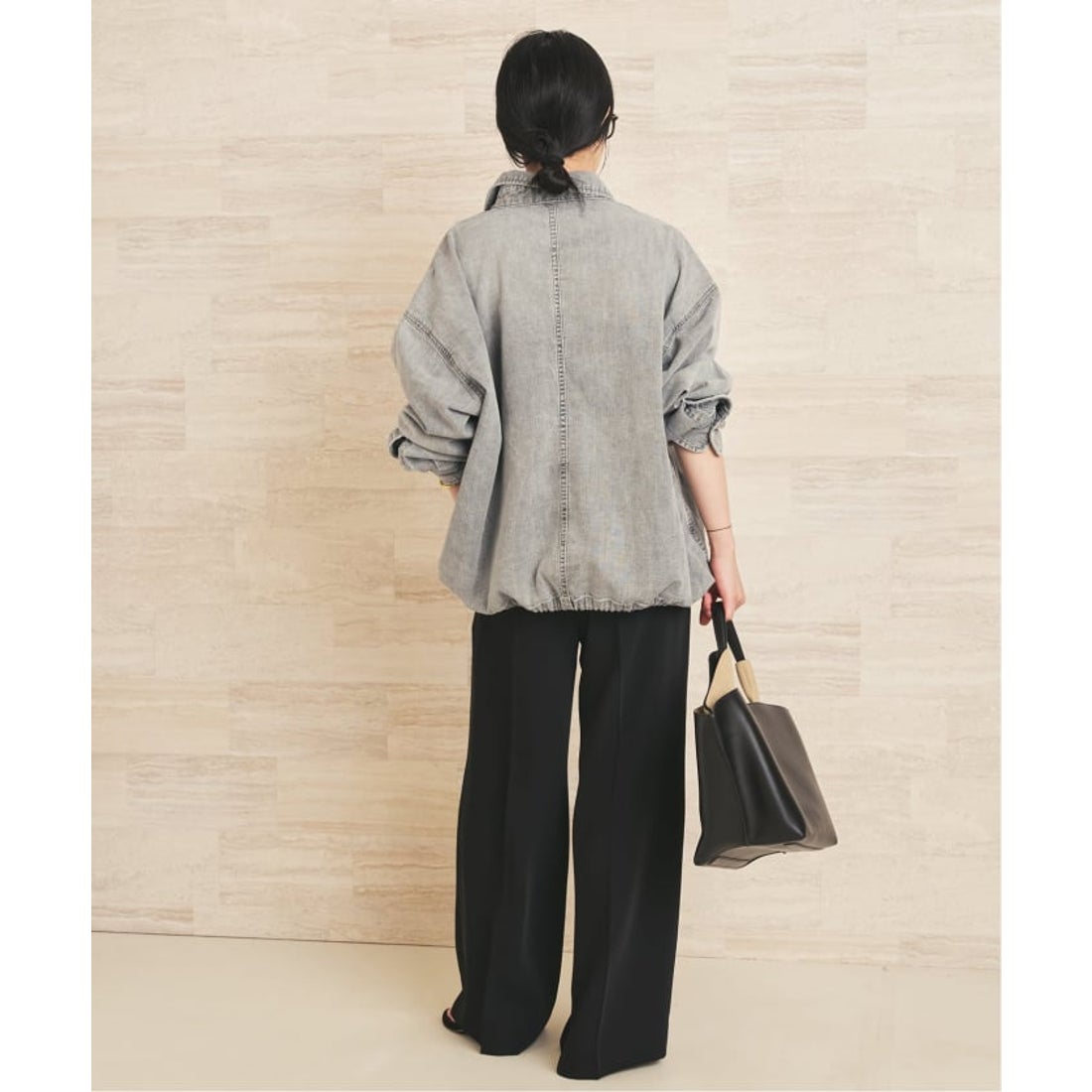 プラージュ Plage ballon denim シャツ（グレー） - ファッション通販
