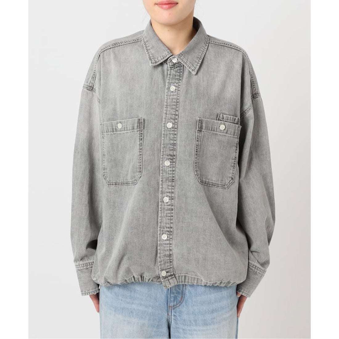 プラージュ Plage ballon denim シャツ（グレー） - ファッション通販