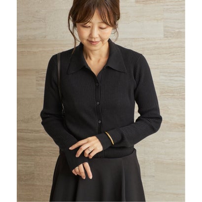 プラージュ Plage 《予約》collar wide rib ニット （ブラック）｜詳細画像