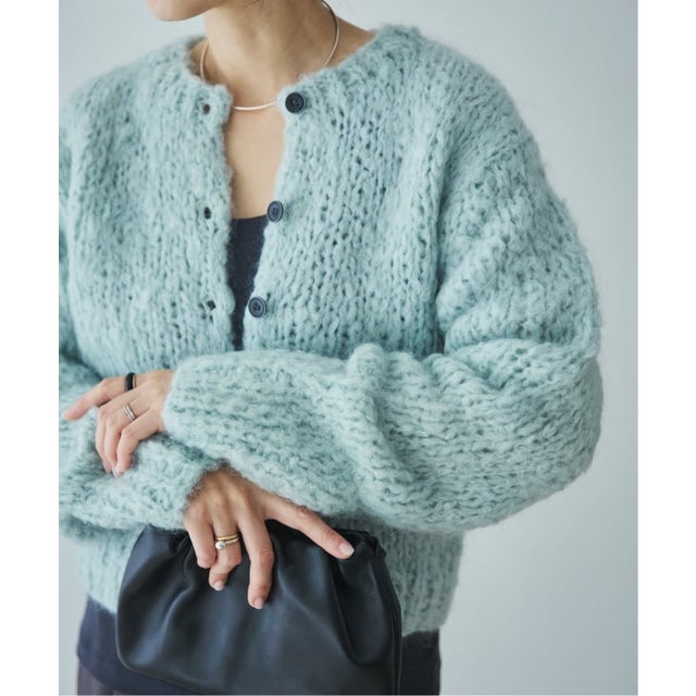 《追加予約》HAND KNIT ジャンボタム カーディガン 2 （サックスブルー）