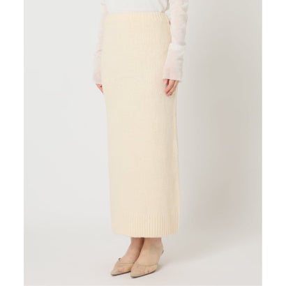 《予約》KNIT ロングスカート （ホワイト）｜詳細画像