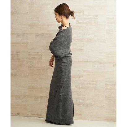 《予約》KNIT ロングスカート （ホワイト）｜詳細画像