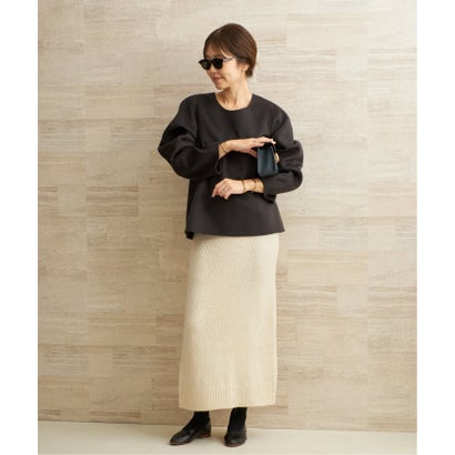 《予約》KNIT ロングスカート （グレー）｜詳細画像