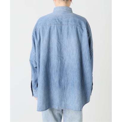 製品加工 Poncho シャツ （ブルー）｜詳細画像