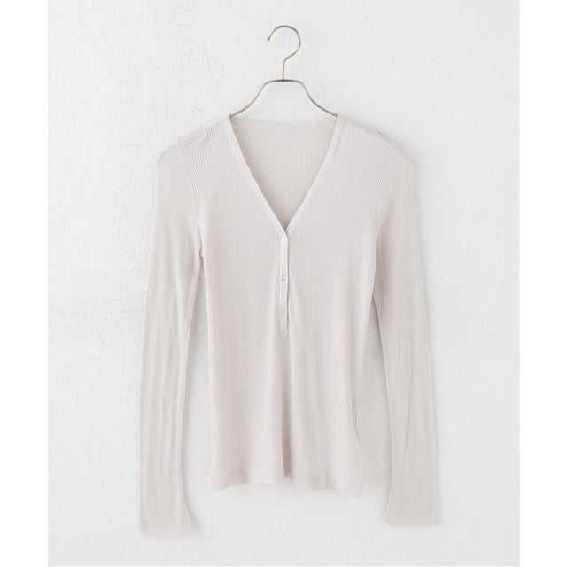 Sheer rib ヘンリーTシャツ （グレーB）
