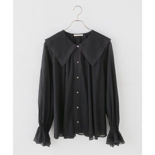LACE TRIM ブラウス （ブラック）