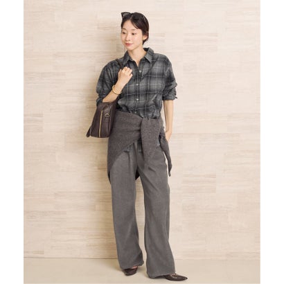 《追加予約》SIDOGRAS  flannel check シャツ 2 （ベージュ）｜詳細画像