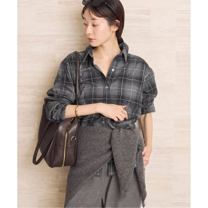 《追加予約》SIDOGRAS  flannel check シャツ 2 （ベージュ）｜詳細画像