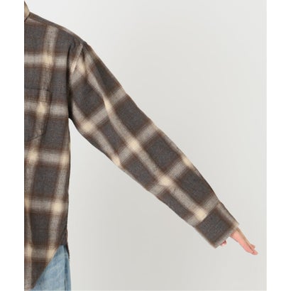 《追加予約》SIDOGRAS  flannel check シャツ 2 （ベージュ）｜詳細画像