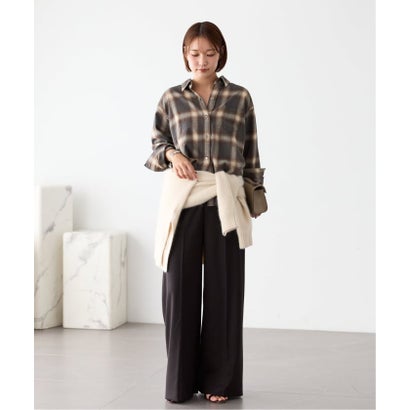 《追加予約》SIDOGRAS  flannel check シャツ 2 （ベージュ）｜詳細画像