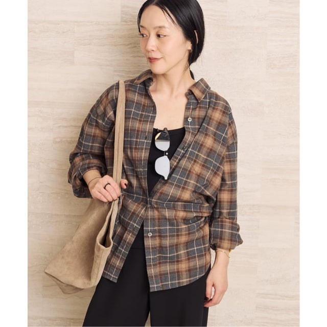 《追加予約》SIDOGRAS  flannel check シャツ 2 （ベージュ）