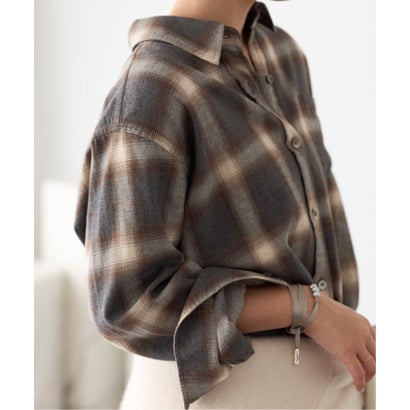 《追加予約》SIDOGRAS  flannel check シャツ 2 （グレー）｜詳細画像
