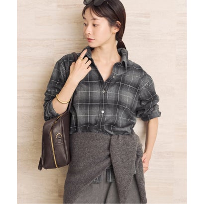 《追加予約》SIDOGRAS  flannel check シャツ 2 （グレー）｜詳細画像