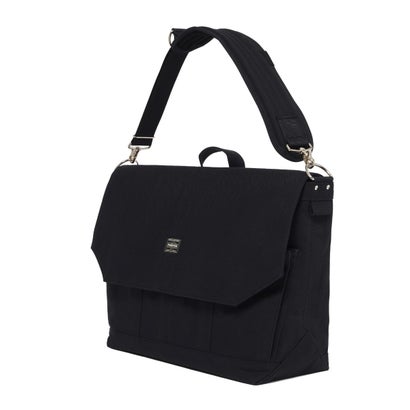 ポーター PORTER エア ダック メッセンジャーバッグ 506-19026 AIR DUCK MESSENGER BAG メンズ レディース ショルダーバッグ 大きめ A4 B4 PC 大人 ブランド 通勤 キャンバス （ブラック）｜詳細画像