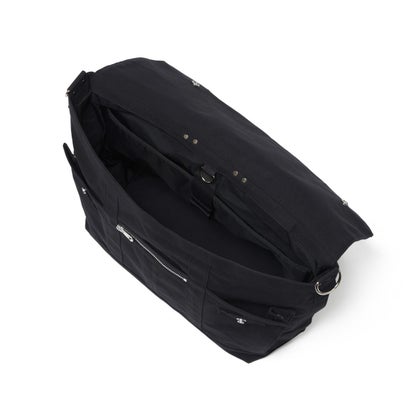 ポーター PORTER エア ダック メッセンジャーバッグ 506-19026 AIR DUCK MESSENGER BAG メンズ レディース ショルダーバッグ 大きめ A4 B4 PC 大人 ブランド 通勤 キャンバス （ブラック）｜詳細画像