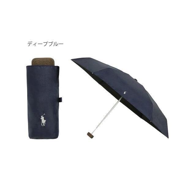 【WEB限定】晴雨兼用 折りたたみ傘 コンパクト PPワンポイント刺繍 日傘 一級遮光 遮熱 UV （ディープブルー）