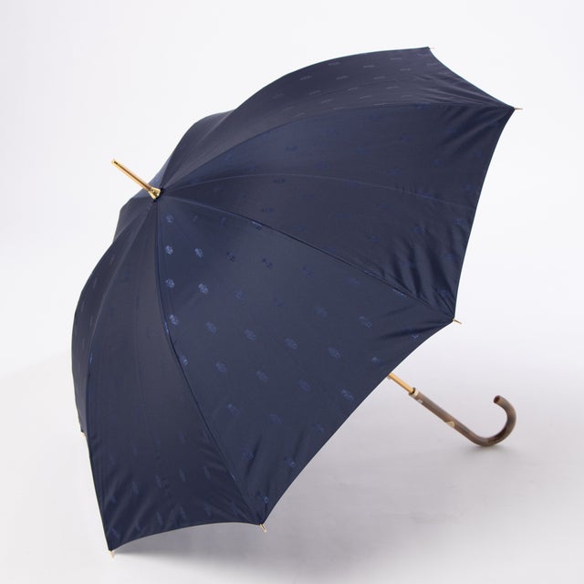 【日本製】雨傘 長傘 ポロベア ジャカード （ネイビーブルー）