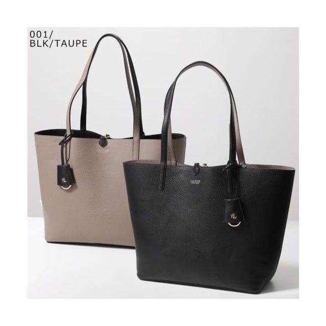 Lauren Ralph Lauren トートバッグ 431795329 ポーチ付き （001/BLK/TAUPE）