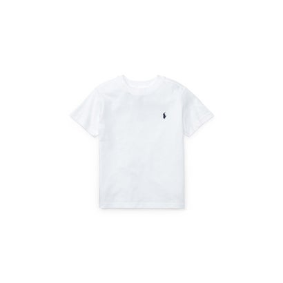 (ボーイズ 2才～4才)コットン ジャージー クルーネック Tシャツ 100ホワイト｜詳細画像
