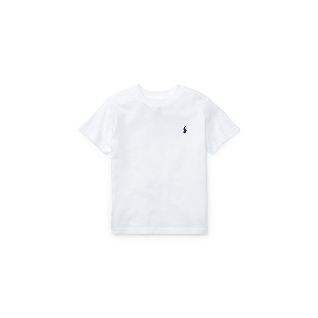 (ボーイズ 2才～4才)コットン ジャージー クルーネック Tシャツ 100ホワイト