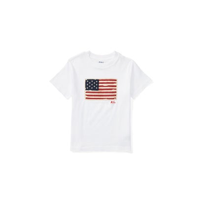 (ボーイズ 2才～4才)フラッグ コットン ジャージー Tシャツ 100ホワイト｜詳細画像