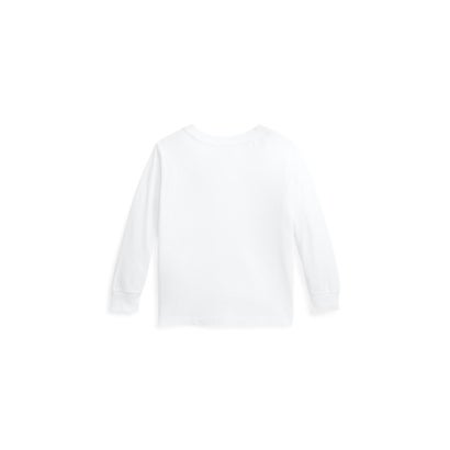(ベビー)コットン ジャージー ロングスリーブ Tシャツ 100ホワイト｜詳細画像
