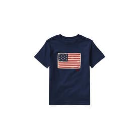 (ボーイズ 8才～20才)フラッグ コットン ジャージー Tシャツ 410ネイビー