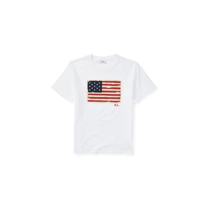 (ボーイズ 8才～20才)フラッグ コットン ジャージー Tシャツ 100ホワイト｜詳細画像