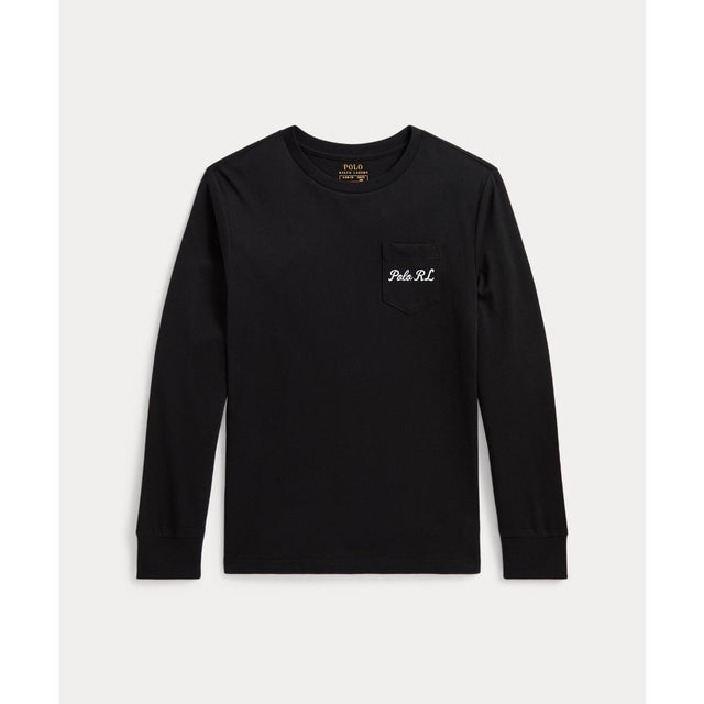 (ボーイズ 8才～20才)Polo ベア コットン ロングスリーブ Tシャツ （001ブラック）