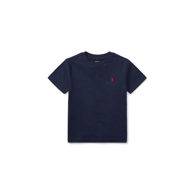 
                    (ボーイズ 4才～7才)コットン ジャージー クルーネック Tシャツ 410ネイビー