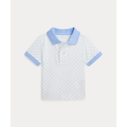 (ベビー)ゴルフプリント ソフト コットン ポロシャツ 400ブルー｜詳細画像
