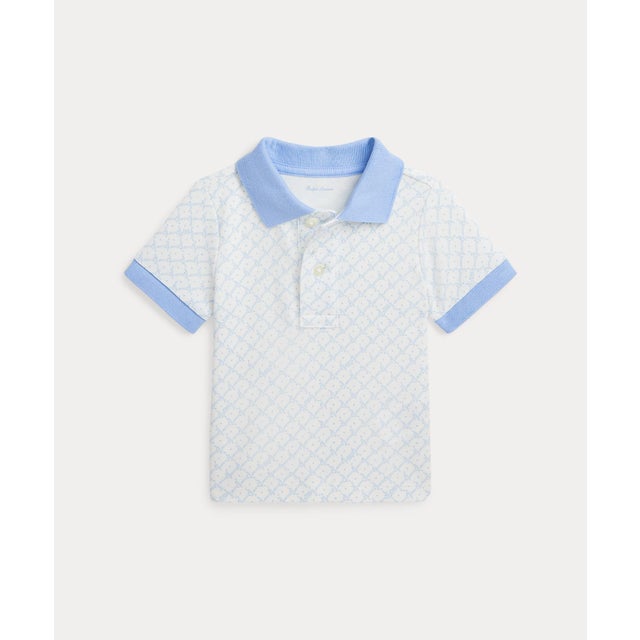 
                    (ベビー)ゴルフプリント ソフト コットン ポロシャツ 400ブルー