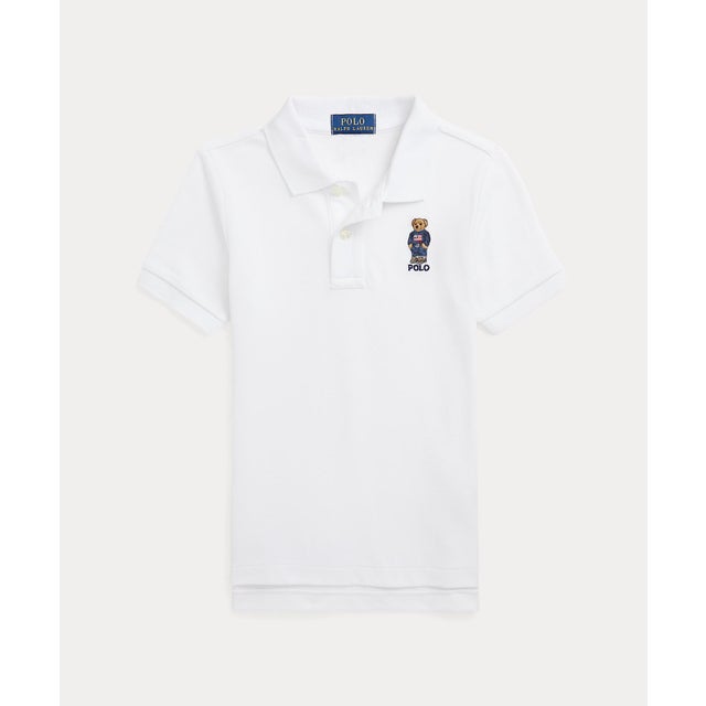 
                    (ボーイズ 4才～7才)Polo ベア コットン メッシュ ポロシャツ 100ホワイト