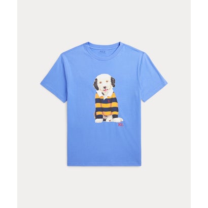 (ボーイズ 8才～20才)ドッグプリント コットン ジャージー Tシャツ 430ブルー｜詳細画像