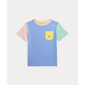 (ボーイズ 4才～7才)カラーブロック コットン ポケット Tシャツ 400ブルー