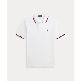 (ボーイズ 8才～20才)ストライプドトリム コットン メッシュ ポロシャツ 100ホワイト