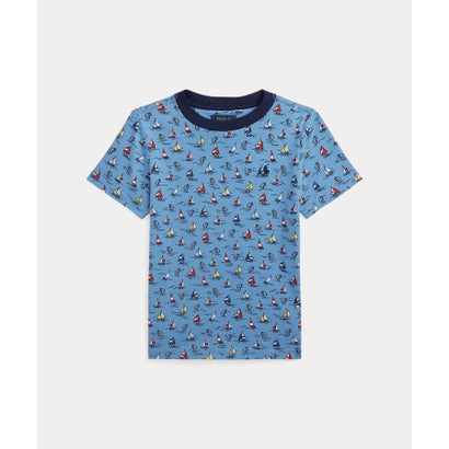 (ボーイズ 3才～7才)セールボートプリント コットン ジャージー Tシャツ 400ブルー｜詳細画像