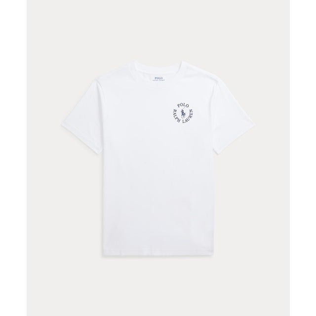
                    (ボーイズ 8才～20才)ロゴ コットン ジャージー Tシャツ 100ホワイト