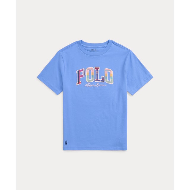 
                    (ボーイズ 8才～20才)マドラスロゴ コットン ジャージー  Tシャツ 430ブルー